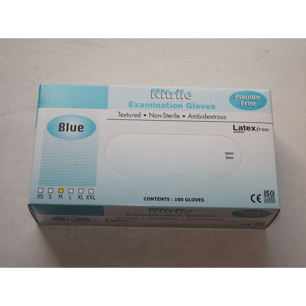 Pirštinės vienkartinės nitrilinės M (100vnt,) 5gr.